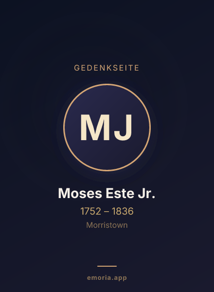 Gedenkportrait von Moses Este Jr.