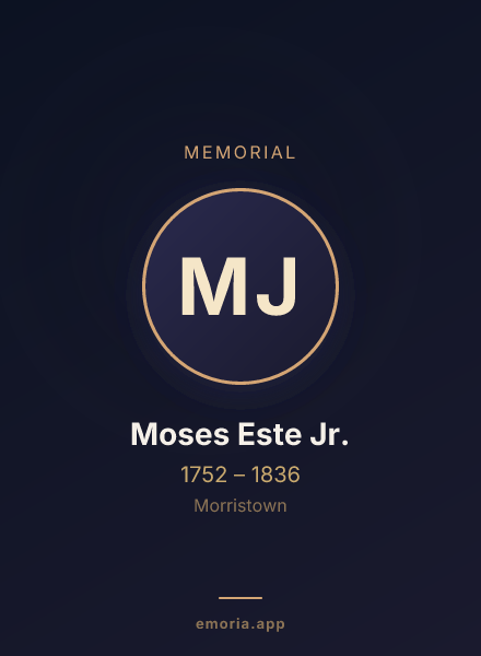 Memorial portrait of Moses Este Jr.