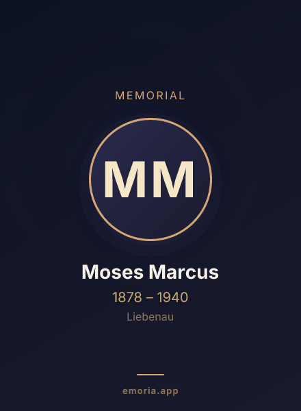 Memorial portrait of Moses Marcus