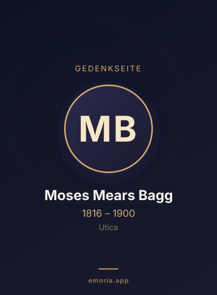 Gedenkportrait von Moses Mears Bagg