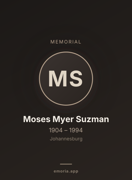 Memorial portrait of Moses Myer Suzman