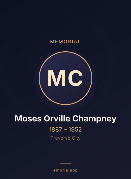 Memorial portrait of Moses Orville Champney