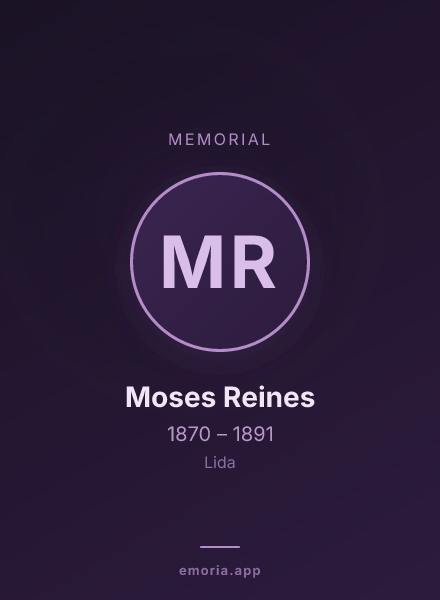 Memorial portrait of Moses Reines