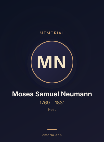 Memorial portrait of Moses Samuel Neumann
