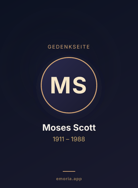 Gedenkportrait von Moses Scott