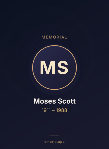 Memorial portrait of Moses Scott