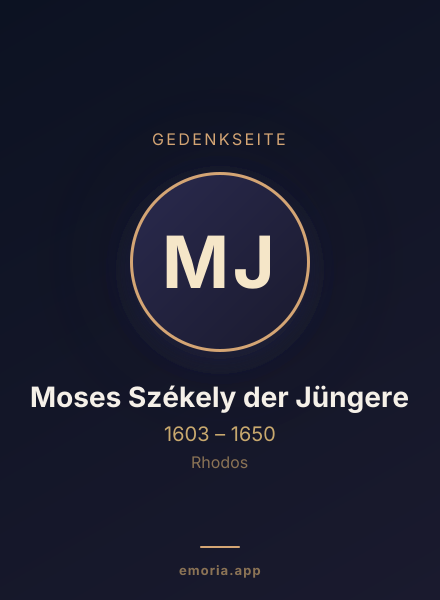 Gedenkportrait von Moses Székely der Jüngere