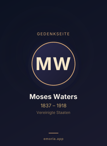 Gedenkportrait von Moses Waters