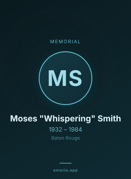 Memorial portrait of Moses "Whispering" Smith