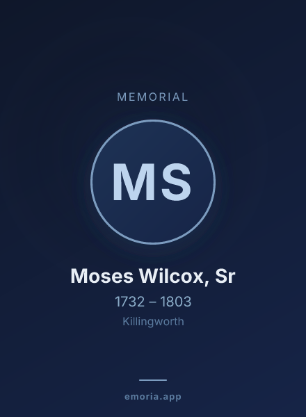 Memorial portrait of Moses Wilcox, Sr