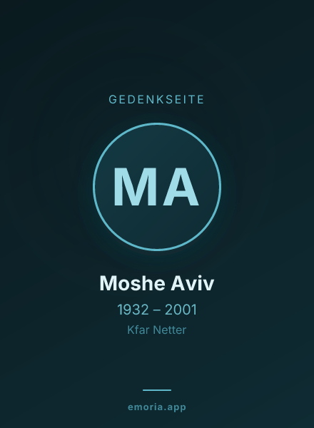 Gedenkportrait von Moshe Aviv