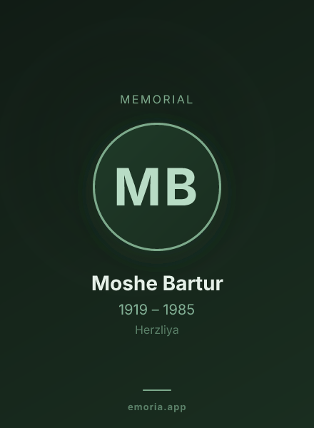 Memorial portrait of Moshe Bartur