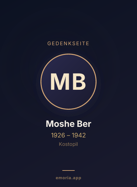 Gedenkportrait von Moshe Ber