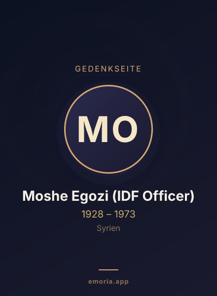 Gedenkportrait von Moshe Egozi (IDF Officer)