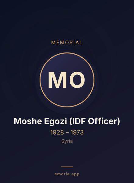 Memorial portrait of Moshe Egozi (IDF Officer)