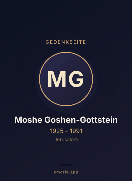 Gedenkportrait von Moshe Goshen-Gottstein