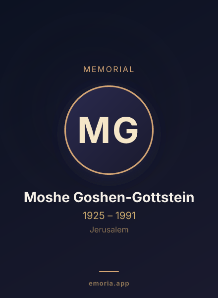 Memorial portrait of Moshe Goshen-Gottstein
