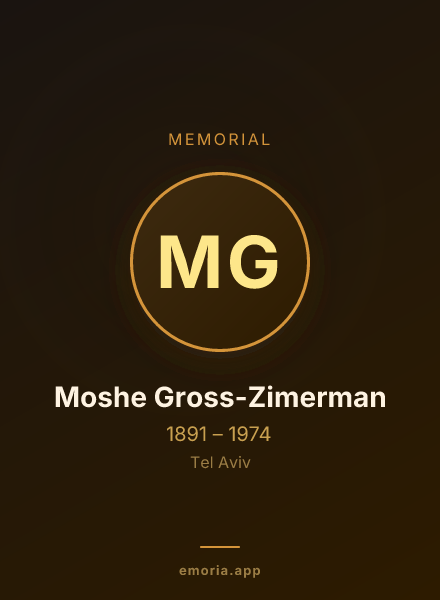 Memorial portrait of Moshe Gross-Zimerman
