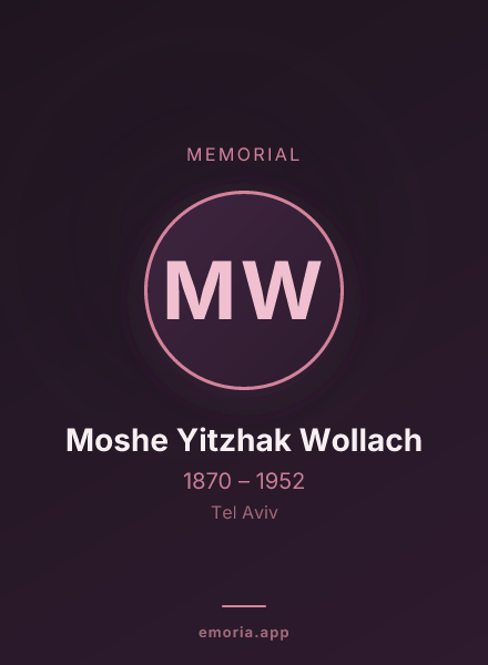 Memorial portrait of Moshe Yitzhak Wollach