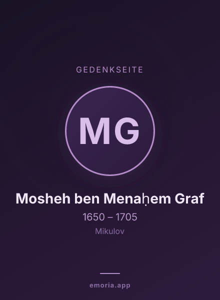 Gedenkportrait von Mosheh ben Menaḥem Graf