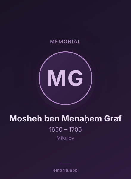 Memorial portrait of Mosheh ben Menaḥem Graf