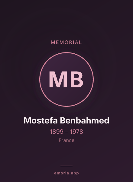 Memorial portrait of Mostefa Benbahmed