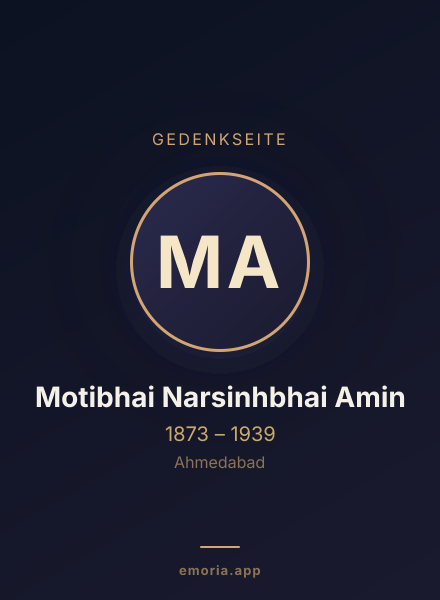Gedenkportrait von Motibhai Narsinhbhai Amin