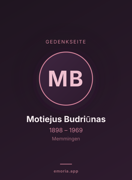 Gedenkportrait von Motiejus Budriūnas
