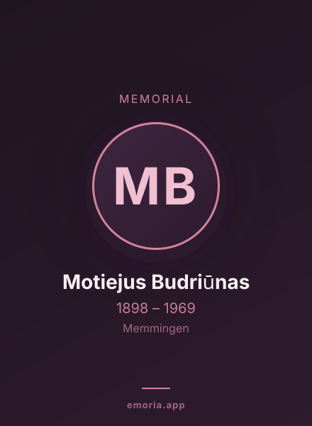 Memorial portrait of Motiejus Budriūnas