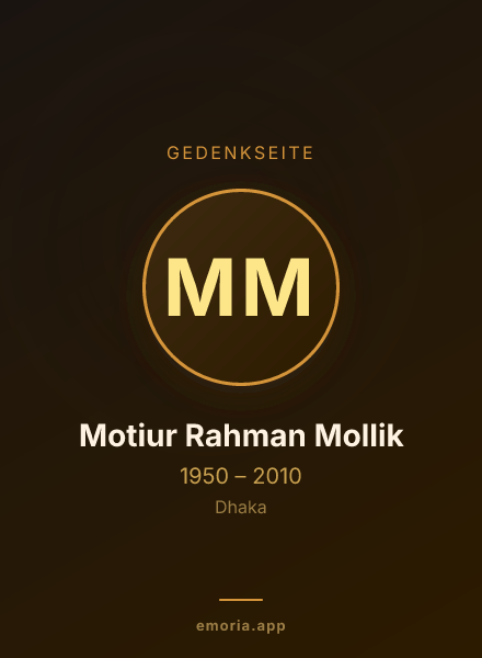 Gedenkportrait von Motiur Rahman Mollik