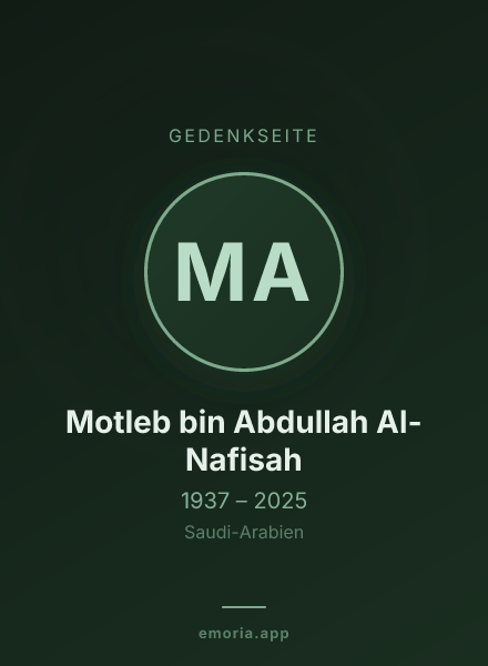 Gedenkportrait von Motleb bin Abdullah Al-Nafisah