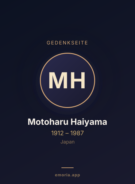 Gedenkportrait von Motoharu Haiyama