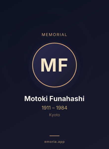 Memorial portrait of Motoki Funahashi