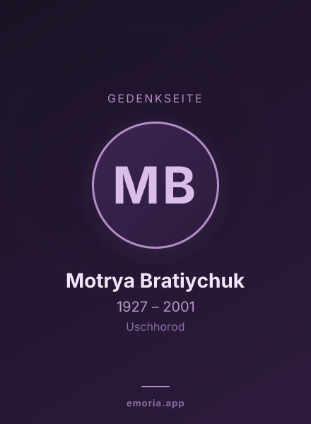 Gedenkportrait von Motrya Bratiychuk