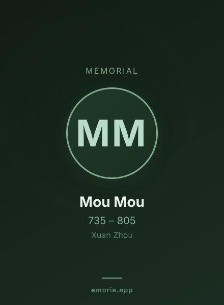 Memorial portrait of Mou Mou