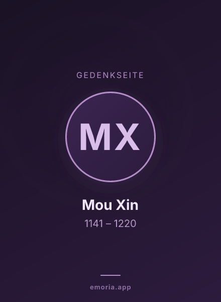 Gedenkportrait von Mou Xin