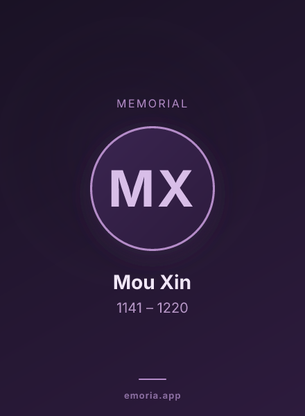 Memorial portrait of Mou Xin