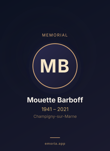 Memorial portrait of Mouette Barboff