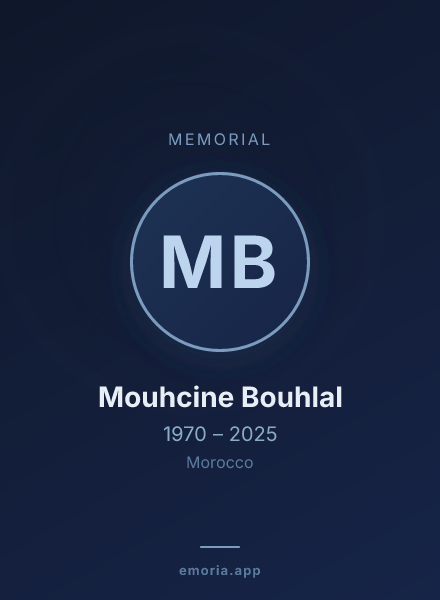 Memorial portrait of Mouhcine Bouhlal