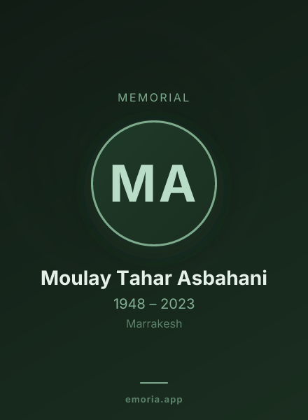 Memorial portrait of Moulay Tahar Asbahani
