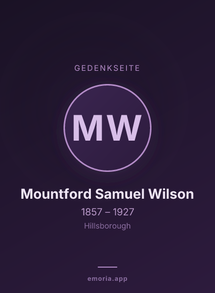 Gedenkportrait von Mountford Samuel Wilson