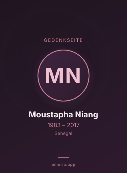 Gedenkportrait von Moustapha Niang