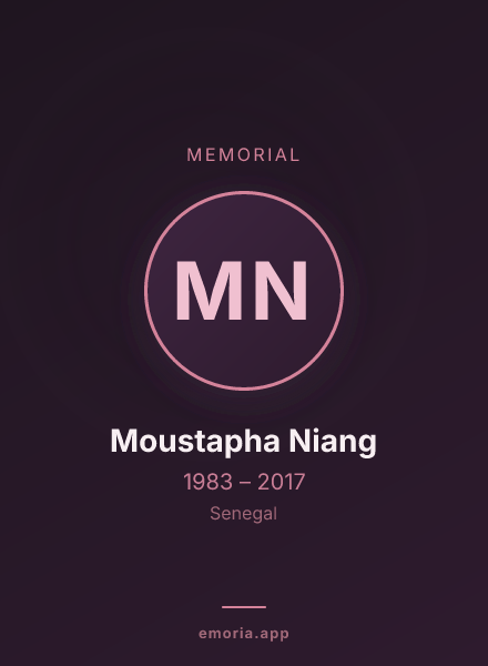 Memorial portrait of Moustapha Niang
