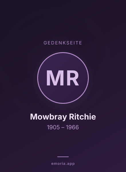 Gedenkportrait von Mowbray Ritchie