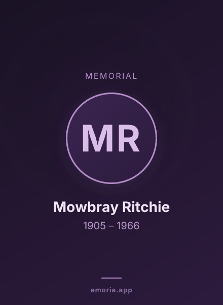Memorial portrait of Mowbray Ritchie