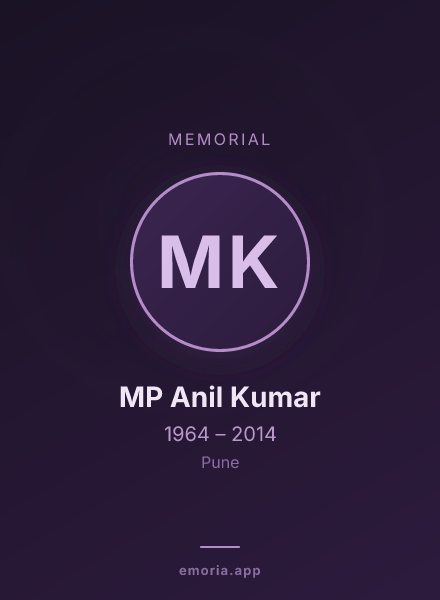 Memorial portrait of MP Anil Kumar