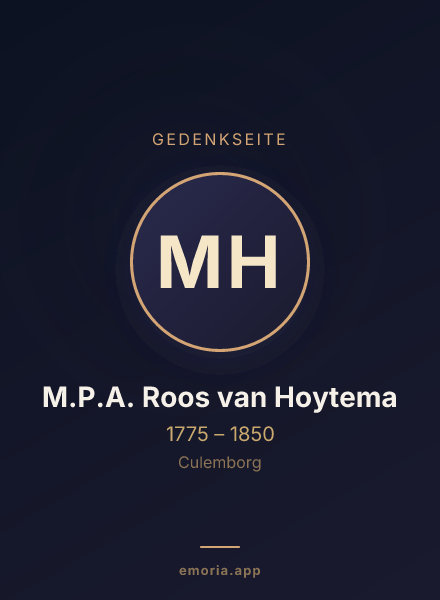 Gedenkportrait von M.P.A. Roos van Hoytema