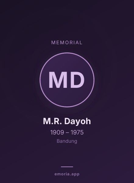 Memorial portrait of M.R. Dayoh