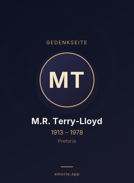 Gedenkportrait von M.R. Terry-Lloyd