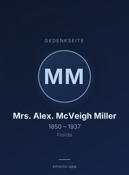 Gedenkportrait von Mrs. Alex. McVeigh Miller